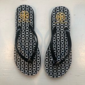 Tory Burch Printed Thin Strap Flip Flops